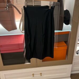 Commando faux patent compression pencil skirt